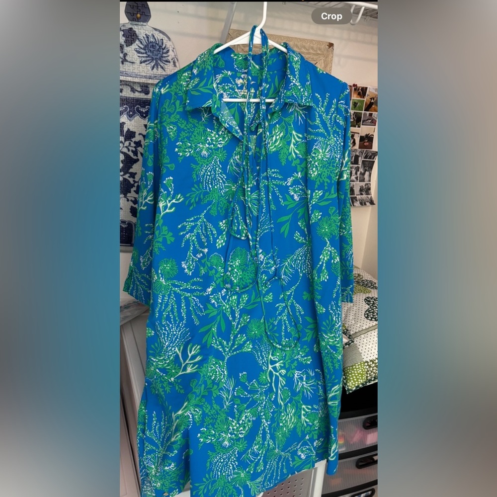 Lilly Pulitzer Vibrant Blue and Green Floral Dress